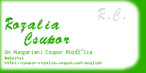 rozalia csupor business card